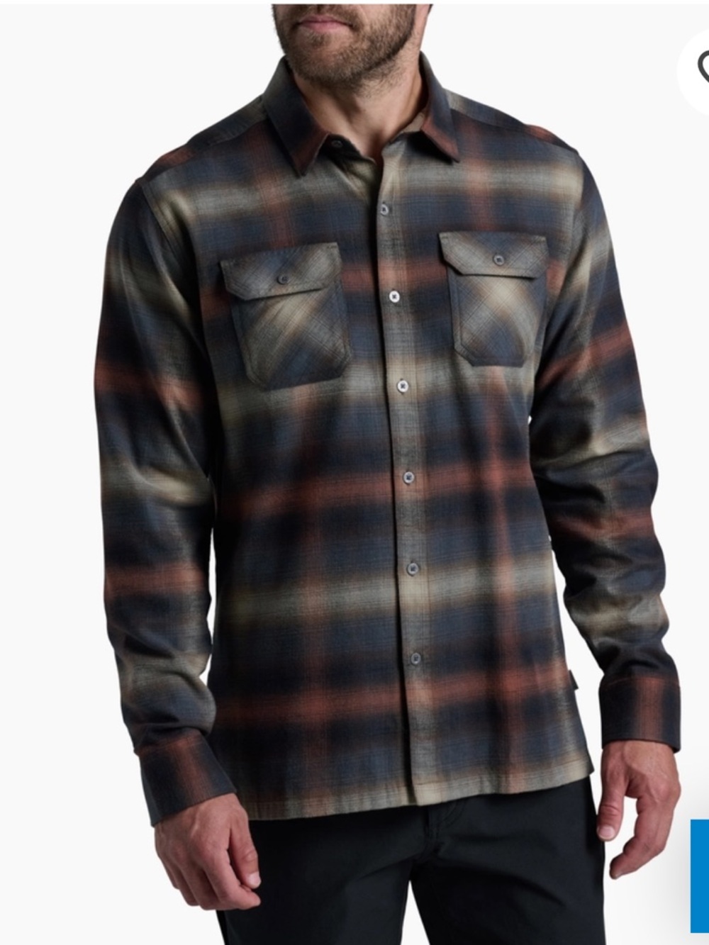 Kuhl Dillingr Brown and Black Flannel Longsleeve Men’s Medium